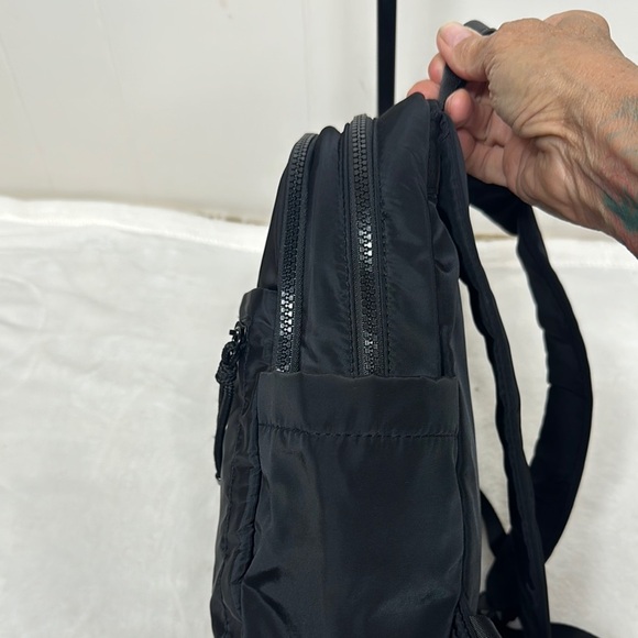 Black Medium Nylon Backpack with Padded Straps - Picture 4 of 11